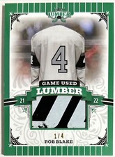 2021-22 Leaf Lumber Rob Blake #'d 1/4 Emerald Game Used Stick Los Angeles Kings