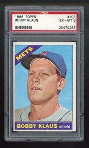1966 Topps #108 Bobby Klaus EX-MT PSA 6 - Foto 1 di 2