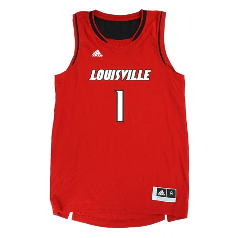 Louisville Cardinals Adidas NCAA #1 Official Basketball Team Red Jersey Men's Cover