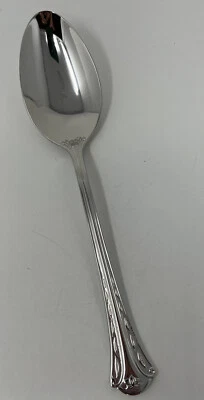 1 Temptations by Tara Floral Lace Flute Solid Serving Spoon Stainless Flatware  - Image 1 of 3