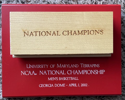 Maryland Terrapins 2002 NCAA National Championship basketball game floor plaque Cover