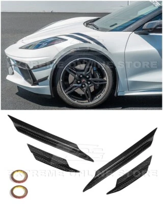 For 20-Up Corvette C8 EOS Performance CARBON FIBER Front Side Canards Dive Plane - Image 1 of 4