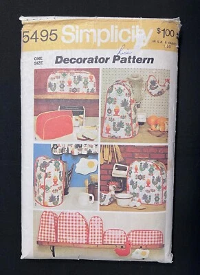 Simplicity 5495 Kitchen Appliance Covers & Potholders Decorator 1972 Pattern Cut - Image 1 of 2