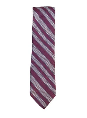 Corbata geométrica tejida 100 % seda a rayas rosa diseñador Robert Talbott hecha en EE. UU. Foto 1 de 4