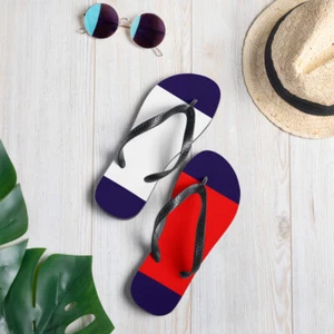 Cool Stylish Summer Beach Flip-Flops Red White Blue Flip Flops Slippers Sandals - Picture 1 of 7