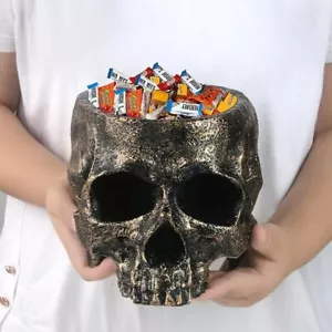 Halloween Skull Candy Bowl Deep Skull Head Halloween Candy Dish Prop Skull Decor - Picture 1 of 7