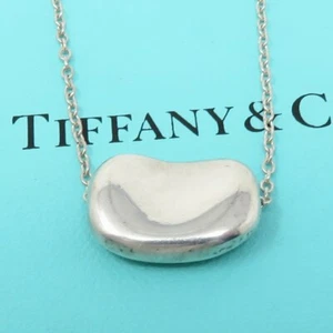 NYJEWEL Tiffany & Co. Elsa Peretti 925 Silver Large 20mm Bean Necklace 16" - Picture 1 of 5
