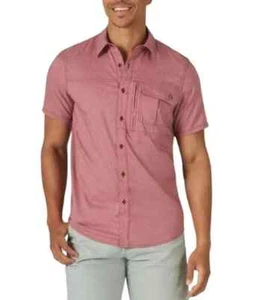 Camisa informal con botones Wrangler ATG roja rendimiento utilitario pesca para hombre GRANDE - Imagen 1 de 8