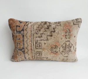 Rug Pillow Cover 16x24 in , Home Decor Handwoven Turkish Pillow - Picture 1 of 9