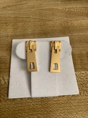 Aretes EDDIE BORGO enchapados en oro amarillo con cremallera AGOTADOS H2F Foto 1 de 4