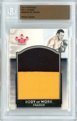 2013 SPORTKINGS BODY OF WORK #BOW239 - 1/1 JOE FRAZIER ON-CARD ART + RELIC! - Image 1 of 2