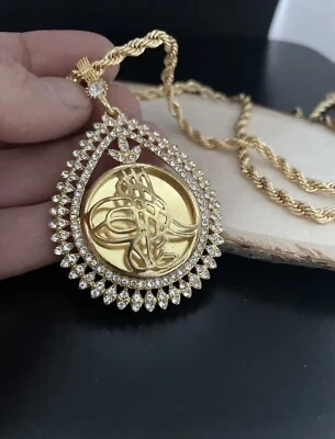 Tugra Anhänger inkl KetteTürkische Gold Münze 24 Karat GP Altin Kaplama Kolye  - Bild 1 von 4