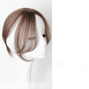 3D French Bangs Topper Toupee Clip Synthetic Lace Part Hairpiece Wigs For Women - Picture 1 of 12