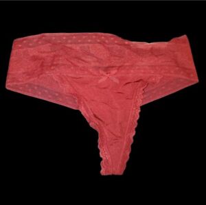 NoBo Micro Thong Panties Floral Lace Sexy Maroon / Dark Red Size XS NEW 