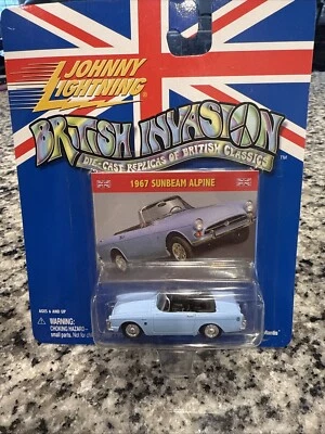 Johnny Lightning, invasión británica, 1967 Sunbeam Alpine, azul, 1:64-NUEVO Foto 1 de 2
