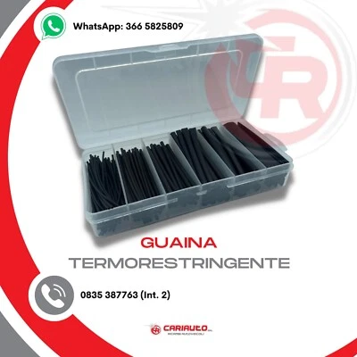 Kit Guaina Termorestringente Nera Da 1,5-2,5-4-6-8-10mm 160 Pezzi Da 10cm - Immagine 1 di 3