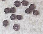 VINTAGE FACETED GRAY RONDELLE GLASS JEWELRY BEADS - 30 PCS