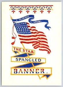 Postcard Star Spangled Banner Woven Souvenir American Flag Columbian Exposition - Picture 1 of 2
