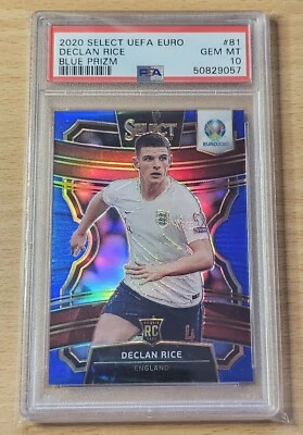 2020 Select UEFA Euro Terrace Blue /225 Declan Rice #81 PSA 10 Rookie RC - Image 1 of 2