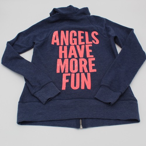 UNDERCOVER Felpa con cappuccio Y2K Victoria's Secret donna XS blu Bling paillettes angeli divertirsi di più