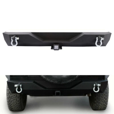 Fits TJ YJ Wrangler 87-06 Utility 2-Door Rear Bumper Guard Assembly W/ D-Rings - Imagem 1 de 4