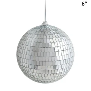 4 pcs 6" Silver Glass Mirror Disco Balls Ornaments Party Decorations Supplies - Picture 1 of 6