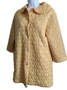 Granny Core Button Up Yellow Waffle Jacket Pajama Top 1930s Antique JCPennys - Picture 1 of 13