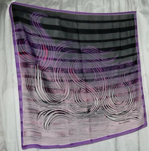 JEHAN DE FABREGUES PARIS SCARF 100% SILK SOIE SEIDE VINTAGE AUTHENTIC HANDROLLED - Picture 1 of 6