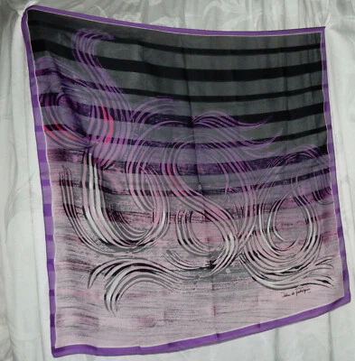 BUFANDA JEHAN DE FABREGUES PARÍS 100% SEDA SEDA SOIE DE COLECCIÓN AUTÉNTICA ENROLLADA Foto 1 de 4