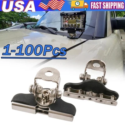 Pillar Hood Led Work Light Bar Mount Bracket Clamp Holder Offroad Universal Lot - Image 1 of 4