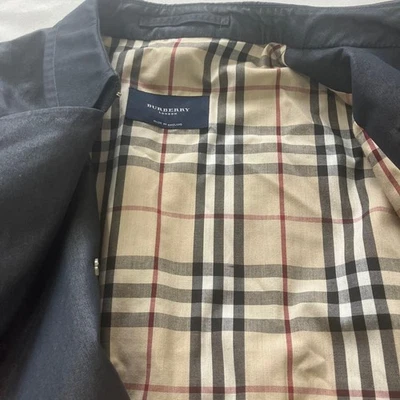 BURBERRY LONDON Denim Nova Check Trench Coat Size 14 From Japan - Image 1 of 4