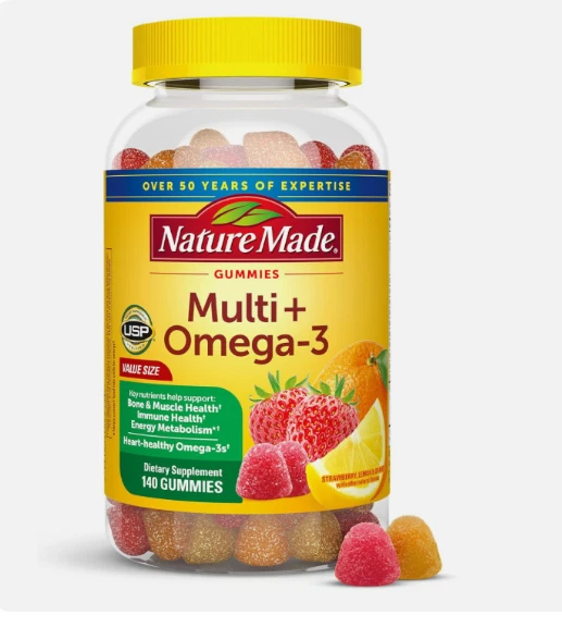 Multivitamínico + gomas ômega-3 feitas na natureza - 140 unidades expiradas 30/11/2025 - Imagem 1 de 1