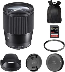 16mm F/1.4 Sony E Lens Kit with UV Filter, 64GB Card & Camera Bag - Picture 1 of 12