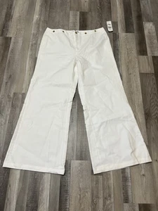 Lauren Ralph Lauren Pants Womens 16 Wide Leg Sailor Nautical Anchor Buttons - Picture 1 of 9