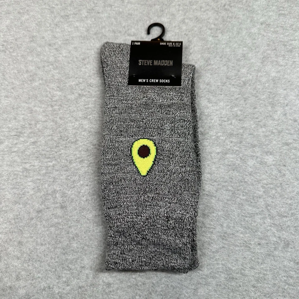 Steve Madden Calcetines Para Hombre Talla 10-13 Zapato Talla 6-12.5 Gris Aguacate Mezcla Algodón Foto 1 de 3