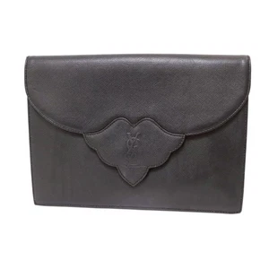 Auténtico bolso clutch Saint Laurent Cassandra de cuero negro - Imagen 1 de 10