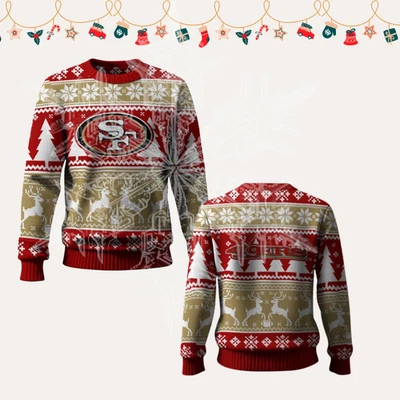 Suéter feo de fútbol de reno de Navidad 49.ers 2025 Foto 1 de 3