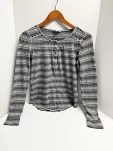 Lucky Brand Women’s Long Sleeve Striped Henley Top - Picture 1 of 4