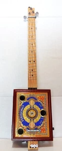 Cigar Box Gitarre, 3 Saiten, Metallbünde, Piezo Sound PU verbaut (siehe Beschreibung) - Bild 1 von 3