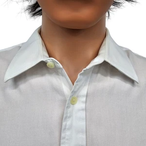 Vintage Cacharel Dress Shirt 16.5 34/35 Long Sleeve Pocket White Striped - Picture 1 of 10