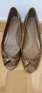 Bailarinas marrones piel acabado de serpiente. Massimo Dutti - Imagen 1 de 4