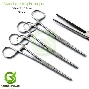 3Pcs Pean Artery Clamp Forceps Straight Hemostats Nurses, Fishing Grasp Tweezer - Picture 1 of 3