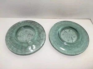 Pillar Candle Holder Blue Heavy Glass Set Of 2 Home Lighting Decor 6.25” - Picture 1 of 12