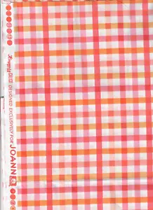 Pink/White/Orange Plaid Cotton Fabric Quilt & Sew Large Piece 31" x 44" - Picture 1 of 1