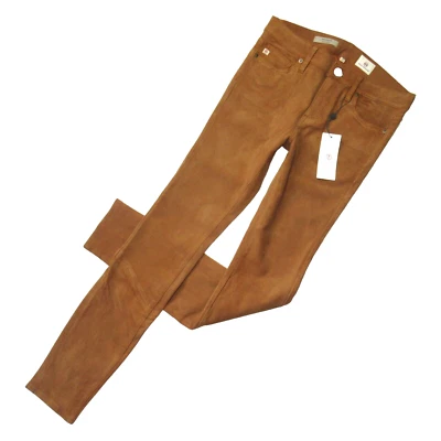 NWT Adriano Goldschmied Legging Super Skinny in Hazelnut Suede Leather Pants 27 - Image 1 of 4