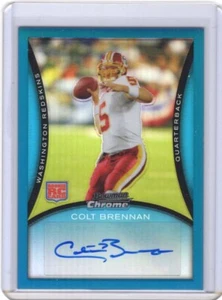 2008 COLT BRENNAN BOWMAN CHROME ROOKIE AUTO BLUE REFRACTOR #ED 03/35 REDSKINS - Picture 1 of 2