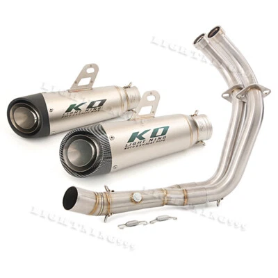 Silenciadores de tubo de cabezal de sistema de escape completo para Yamaha MT-07 FZ07 XSR700 2014-2023 Foto 1 de 4
