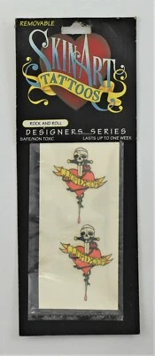 Skin Art рок-н-ролл дизайнеры 90084 временные татуировки сердца скелеты меч - Изображение 1 из 4