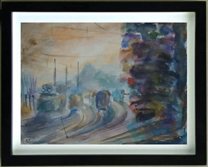 Drawing Watercolour Landscape Signed Stone Patureau (1924/2020) - Picture 1 of 5