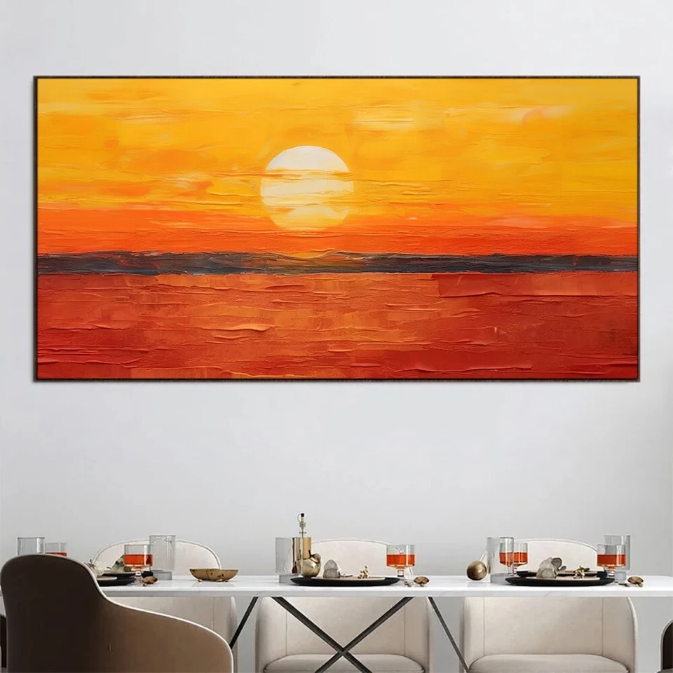Sunset Abstract Canvas Painting Canvas Wall Art Picture Home Decor Prints Poster - Image 1 of 4